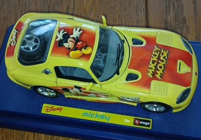 Voiture 1/24 DODGE VIPER GTS MICKEY DISNEY BURAGO sport us car circuit 24h MANS - Photo 1/4
