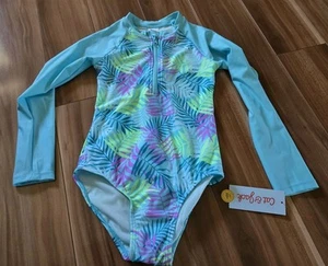 NWT Zip Up Cat & Jack Zip Up Swimsuit Rash Guard Bathing Suit S 6/7 - Picture 1 of 5