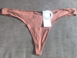 Skin WorldWide Briefs Thong Style 1 Pr Organic Pima Cotton 16 Walnut BNWT - Picture 1 of 1