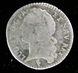 Louis XV - 1/20th Of A Crown With Headband 1745 W - R3 - Picture 1 of 2