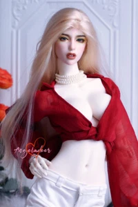 1/6 1/4 Popovy Puyoo 1/3 IP BJD Clothes Red Cropped Blouse+Necklace+Bracelet - Picture 1 of 5
