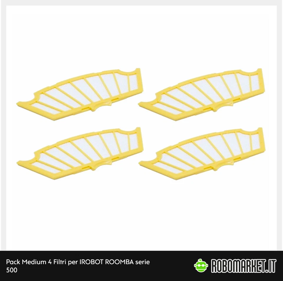 KIT RICAMBI 4 FILTRI PER IROBOT ROOMBA 500 505 510 520 521 530 531 532 533 534 - Immagine 1 di 1