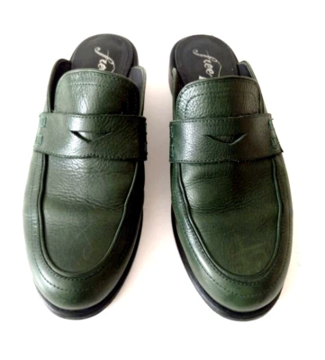 Free People Women's  37 US6.5 Green Leather Slide Slip on Closed Toe Causal Shoe - Image 1 of 4