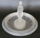 Vintage Müller & Co frosted glass Art Deco semi-naked lady centrepiece