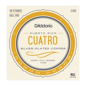 D'Addario EJ96 Cuatro-Puerto Rico Strings; 10 ball-end strings 11-24 - Picture 1 of 2