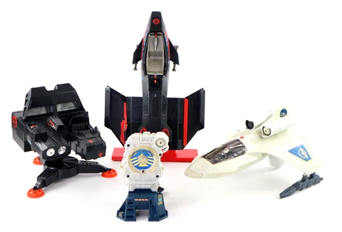 Vintage 1980s Captain Power Action Figure Vehicle Lot Phantom Striker Power Jet Cover