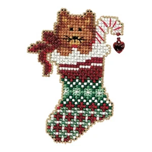 Kitty's Stocking Christmas Ornament Kit Mill Hill 2010 Winter Holiday - Picture 1 of 3