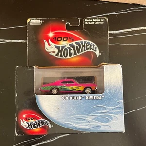 Hot Wheels 100% Black Box 1969 Buick Riviera Lowrider Pink Wild Flames RR NIB - Bild 1 von 6