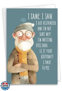 NobleWorks - 1 Funny Birthday Greeting Card w/ 5 x 7 Envelope For Men, Him, S - Picture 1 of 5