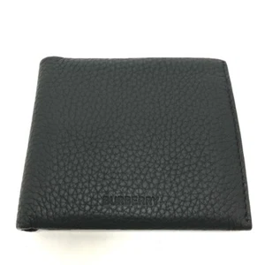 BURBERRY 8043377 logo Wallet Saif Folded wallet Leather Black - Picture 1 of 16