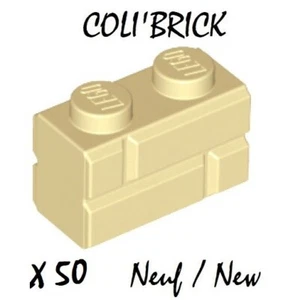 Lego 98283 - 50x Brique Mur Brick Modified 1x2 masonry Wall - Beige / Tan - Neuf - Imagen 1 de 1