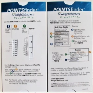 Weight Watchers Flex Points Finder Slide Calculator FlexPoints Plan Slider -NEW - Picture 1 of 6