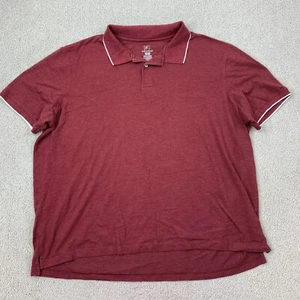Camisa Polo George Para Hombre 2XL 50-52 Manga Corta Borgoña Dobladillo Alto Bajo - Imagen 1 de 7