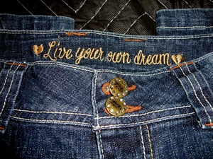 Girl's: Jolt Brand "Live Your Own Dreams" Jeans Size 16 Bootcut Embroidered  194 - Picture 1 of 9