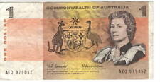 AUSTRALIA $1 Dollar VF Banknote (1966) P-37a Coombs-Wilson Sign Prefix AEQ