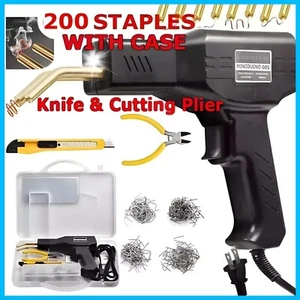 Hot Stapler Car Bumper Fender Fairing Welder Gun Plastic Repair Kit +200 Staples - Picture 1 of 10