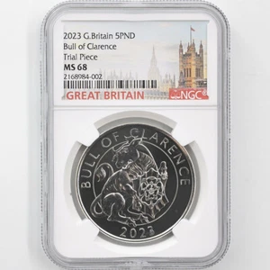 2023 Great Britain Bull of Clarence Copper-Nickel Coin NGC MS 68 Trial Piece! - Picture 1 of 4
