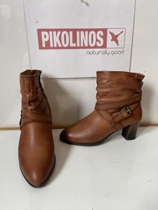 Pikolinos Soft Leather Ankle Boots Size UK 4 EU 37 Made In Spain - Picture 1 of 13