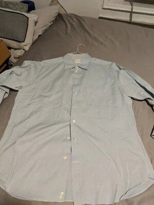 Camisa de Vestir Formal Armani Collezioni Abotonada Rayas Azules Cuadros 16.5 42R Foto 1 de 4