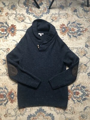 Suéter Grayson & Dunn Para Hombre M Azul Moteado Brigadier Mezcla de Lana Parche en el Codo Foto 1 de 4