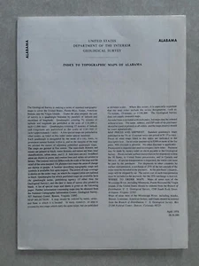 USGS Index to Topographic Maps of Alabama April 1978 Geological Survey  - Picture 1 of 3