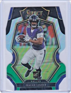 2023 SELECT #110 ISAIAH LIKELY ROOKIE PREMIER LEVEL BLACK & GREEN PRIZM DIE-CUT - Picture 1 of 2