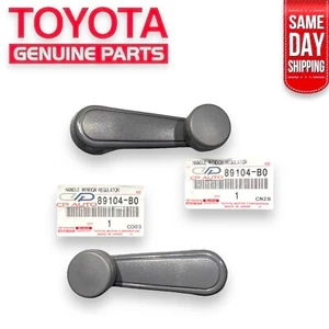 84 - 95 TOYOTA PICKUP LEFT RIGHT SIDE DOOR WINDOW CRANK HANDLE SET GRAY OEM NEW - Picture 1 of 6