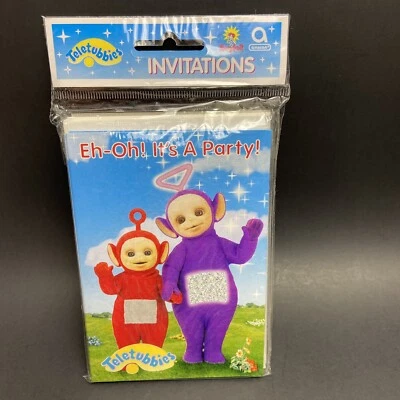 Teletubbies Party Invitations Cards with Envelopes RSVP Vintage 1998 - Image 1 of 4