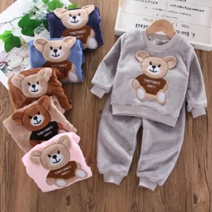 Disney Kinder Pyjama Outfit Set Jungen Mädchen Bär Baby Winter Kleidung Jungen - Bild 1 von 13
