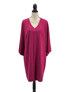 Chicos Womens Dress Magenta Purple 3 = XL 16-18 Kimono Sleeves V Neck Lined - Picture 1 of 8