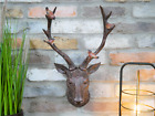 Stag Head Wall Ornament With Birds Reindeer Deer Antlers Large 44cm Decorative