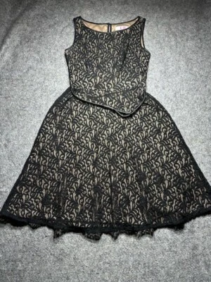 Vestido de mujer Nine & CO negro sin mangas de encaje línea A con forro talla 2 Foto 1 de 4