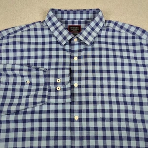 UNTUCKit Shirt Mens XXL Blue Gingham Check Relaxed Fit Wrinkle Free Mariano - Picture 1 of 7