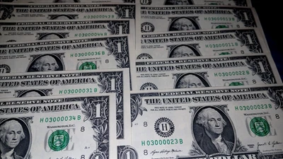 LOT OF 17 FIVE OF A KINDS UNCIRCULATED TRINARYS 030000XX 2021 some sequential - Image 1 of 3