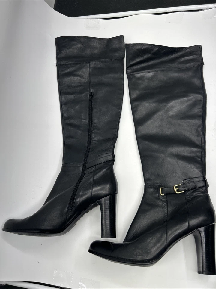 Naturalizer Mujer Botas Negras Sobre la Rodilla 11 Medianas 3" Tacón Foto 1 de 4