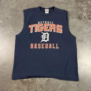 Camiseta Detroit Tigers Para Hombre XL Azul Sin Mangas Desteñida MLB Usada - Imagen 1 de 17
