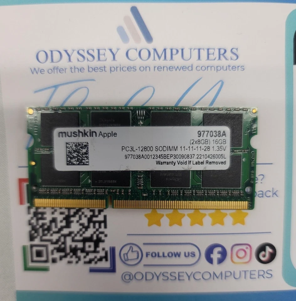 Mushkin Apple Enhanced 16GB PC3L-12800 SODimm Memory for Apple 977038A - Image 1 of 2