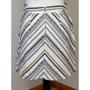 Falda corta New Look lápiz talla 8 crema y azul marino Chevron patrón de rayas tejida - Imagen 1 de 5