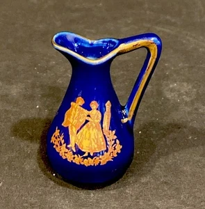 Jarrón miniatura de colección porcelana azul casa de muñecas escala 12 - Imagen 1 de 5