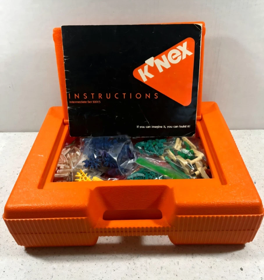 Vintage 1993 K'NEX Intermediate Set #50015 Orange Case & Manual - Incomplete  - Image 1 of 4