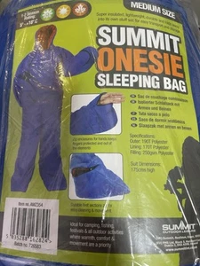 Wearable Sleeping Bag Adult Size Medium Camping Festival Padded Blue - Picture 1 of 1