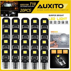 20X AUXITO T10 194 168 LED CANBUS Matrícula Interior Cuña Bombillas Blanco - Imagen 1 de 10