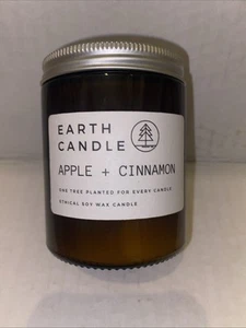 Earth Candle Co Apple & Cinnamon Wooden Wick Candle - Picture 1 of 4