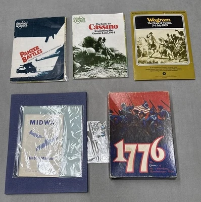 Lot Of 5 VtG War Games-1776-Wagram-Cassino-Panzer Battles-Midway-Some Incomplete - Image 1 of 4