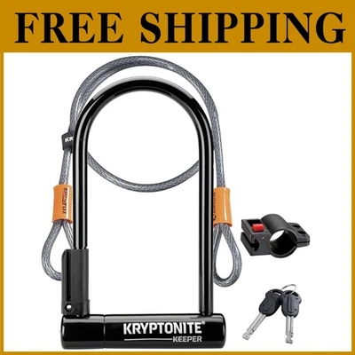 Keeper Bike U-Lock with Braided Cable - Heavy Duty Security - Image 1 of 4