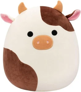 Peluche Squishmallows 16" Ronnie the Cream and Brown Cow - Nuevo con etiquetas - Imagen 1 de 4