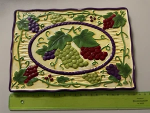 Keramik-Untersetzer „Temp-tations Wein“, ca. 16x23 cm, gebr. - Bild 1 von 6