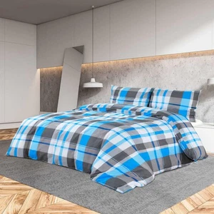 Set Copripiumino Blu e Grigio 220x240 cm in Cotone - Foto 1 di 7