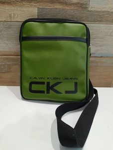 CALVIN KLEIN JEANS Green Cross Body Messenger Work Shoulder Bag Reporter Bag PVC - Picture 1 of 4