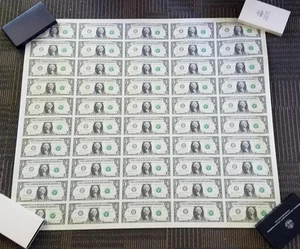 2000 $1 Federal Reserve Notes | New York | Uncut Sheet of 50 - Picture 1 of 4